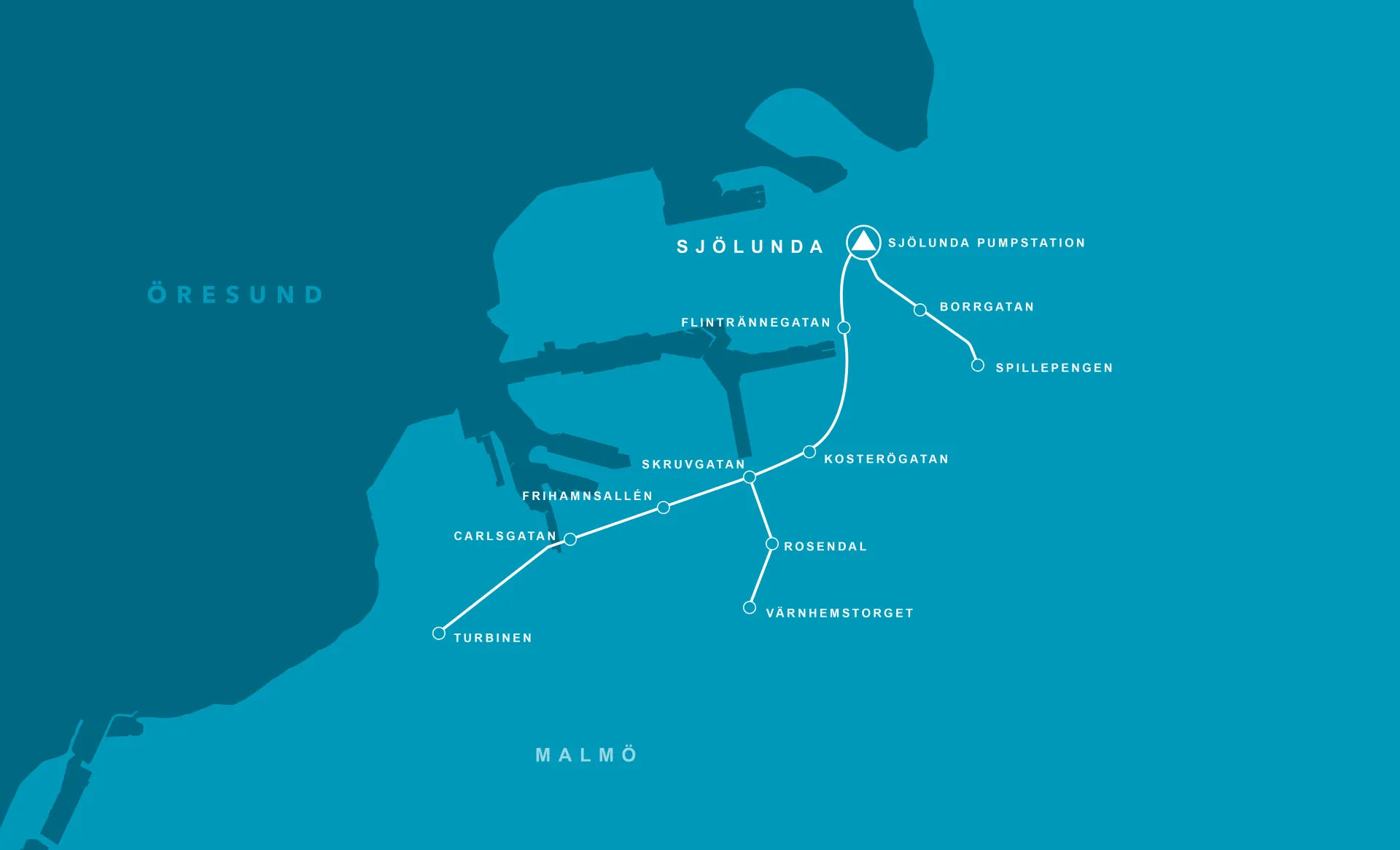 Avloppstunnel Söder - kartbild